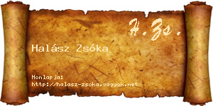 Halász Zsóka névjegykártya
