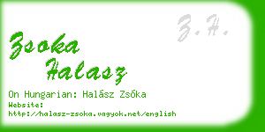zsoka halasz business card