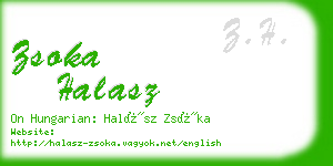 zsoka halasz business card